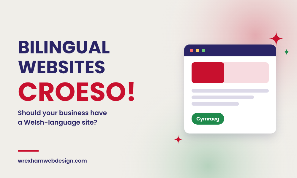 Bilingual websites for Welsh businesses graphic from Wrexham Web Design